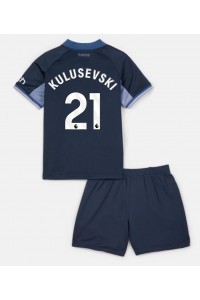 Fotbalové Dres Tottenham Hotspur Dejan Kulusevski #21 Dětské Venkovní Oblečení 2023-24 Krátký Rukáv (+ trenýrky)